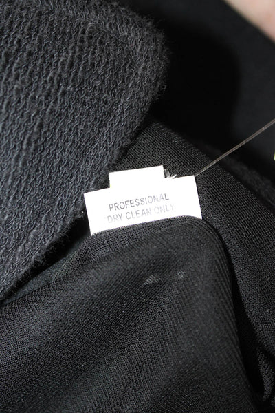 Charles Chang-Lima Womens Black Wool Blend Button Mock Neck Jacket Size 6
