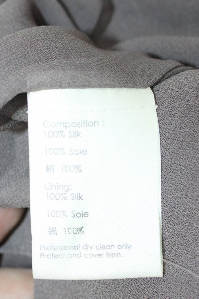 3.1 Phillip Lim Womens Sheath Wrap Dress Gray Silk Mid Calf Hook & Eye Size 6