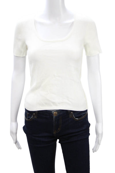 Salvatore Ferragamo Womens Basic White T-Shirt Round Neck Short Sleeve Size S