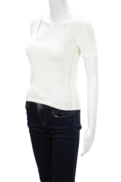 Salvatore Ferragamo Womens Basic White T-Shirt Round Neck Short Sleeve Size S