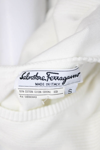Salvatore Ferragamo Womens Basic White T-Shirt Round Neck Short Sleeve Size S