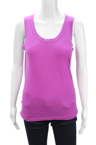 Kinross Cashmere Womens Basic Purple Cashmere Tank Size M