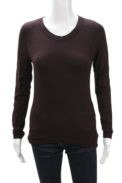 Rene Lezard Women Basic Brown Long Sleeve T-Shirt Size 38