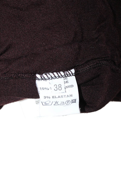 Rene Lezard Women Basic Brown Long Sleeve T-Shirt Size 38