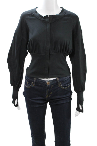 FP Movement Womens Full-zip Sweatshirt Black Long Sleeve Crew Size XS