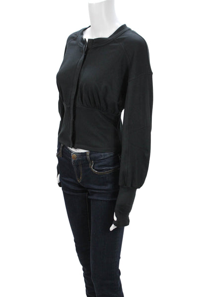FP Movement Womens Full-zip Sweatshirt Black Long Sleeve Crew Size XS