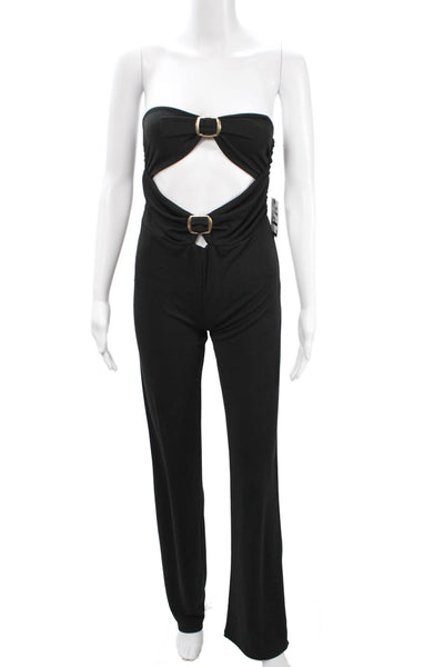 LPA Women Strapless Sleeveless Jumpsuit Black Size S