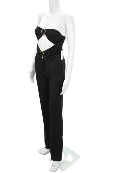 LPA Women Strapless Sleeveless Jumpsuit Black Size S