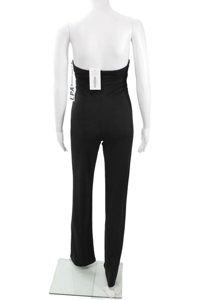 LPA Women Strapless Sleeveless Jumpsuit Black Size S