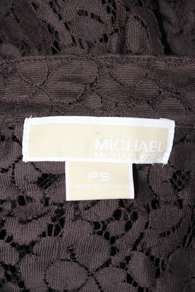 Michael Michael Kors Women Tunic Blouse Button Up Neck Floral Brown Size PS