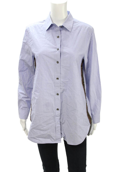 J Crew Womens Tunic Button-Up Collared Long Sleeve Light Blue Size 8