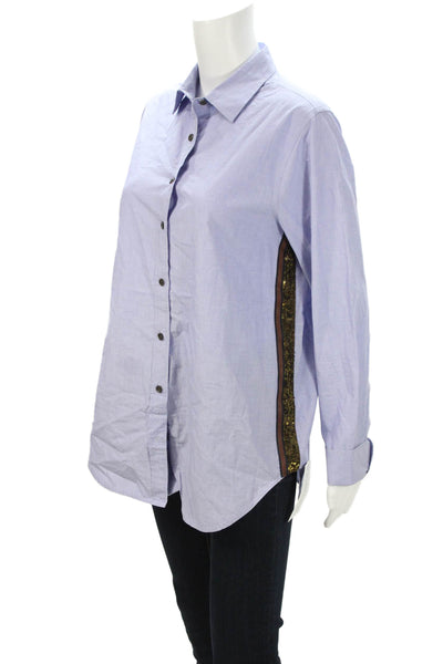 J Crew Womens Tunic Button-Up Collared Long Sleeve Light Blue Size 8