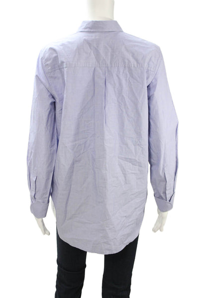 J Crew Womens Tunic Button-Up Collared Long Sleeve Light Blue Size 8