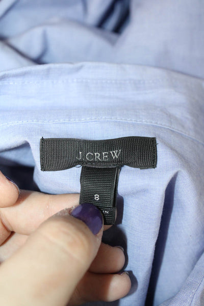J Crew Womens Tunic Button-Up Collared Long Sleeve Light Blue Size 8