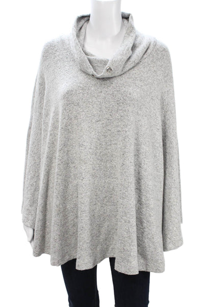 Philosophy By Republic Women Pullover Mock Neck Gray Button Size S