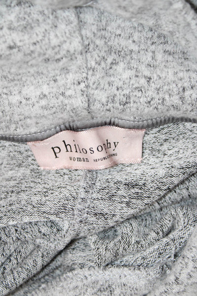 Philosophy By Republic Women Pullover Mock Neck Gray Button Size S