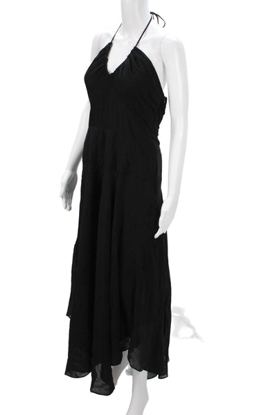DKNY Womens Maxi Sundress Black V-Neck Sleeveless Full-Length Rayon Size 10