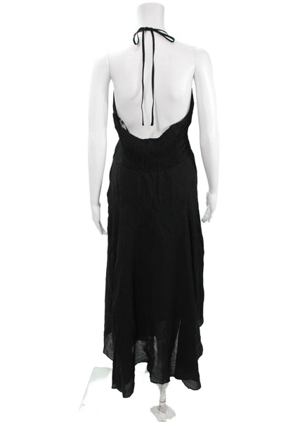 DKNY Womens Maxi Sundress Black V-Neck Sleeveless Full-Length Rayon Size 10