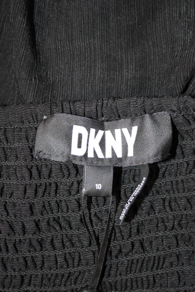 DKNY Womens Maxi Sundress Black V-Neck Sleeveless Full-Length Rayon Size 10