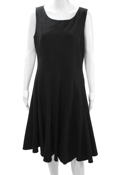 Ellen Tracy Womens A-Line Fit & Flare Dress Sleeveless Black Round Neck Size 12