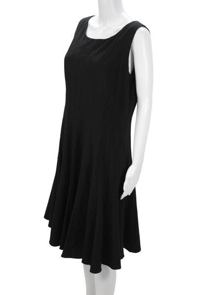 Ellen Tracy Womens A-Line Fit & Flare Dress Sleeveless Black Round Neck Size 12