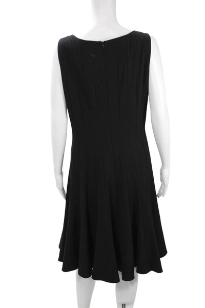 Ellen Tracy Womens A-Line Fit & Flare Dress Sleeveless Black Round Neck Size 12