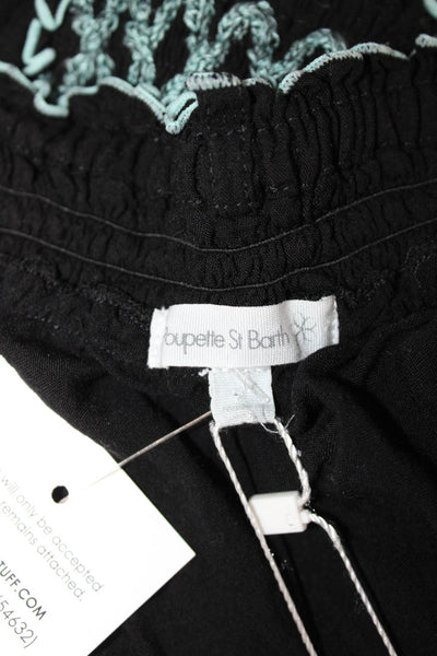 Poupette St. Barth Women Strapless Black Romper 100% Viscose Size 1