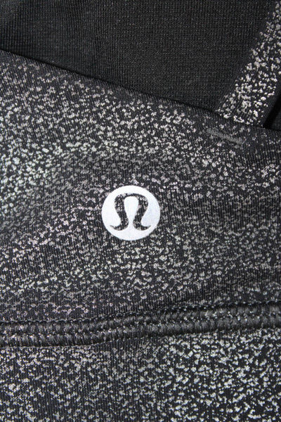 Lululemon Women Sports Bra Gray Spotted Nylon Sleeveless Round Neck Size 4