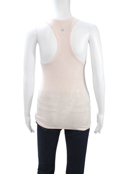 Lululemon Womens Pink Paisley Nylon Blend Basic Tank Round Neck Size 4