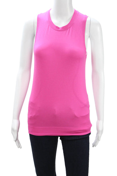 Lululemon Women Pink Basic Tank Crew Neck Nylon Blend Size 4