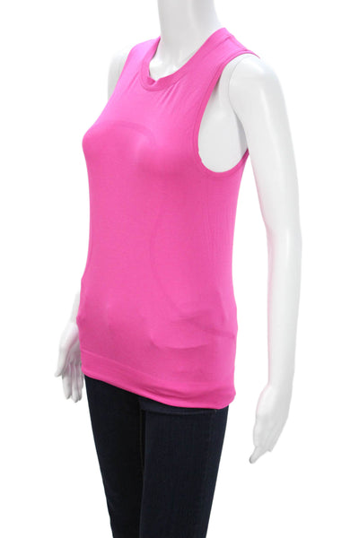 Lululemon Women Pink Basic Tank Crew Neck Nylon Blend Size 4