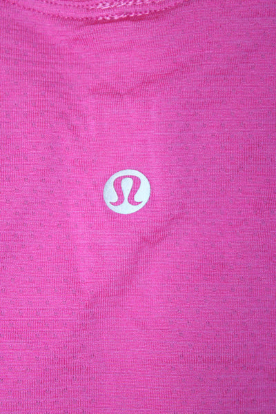 Lululemon Women Pink Basic Tank Crew Neck Nylon Blend Size 4