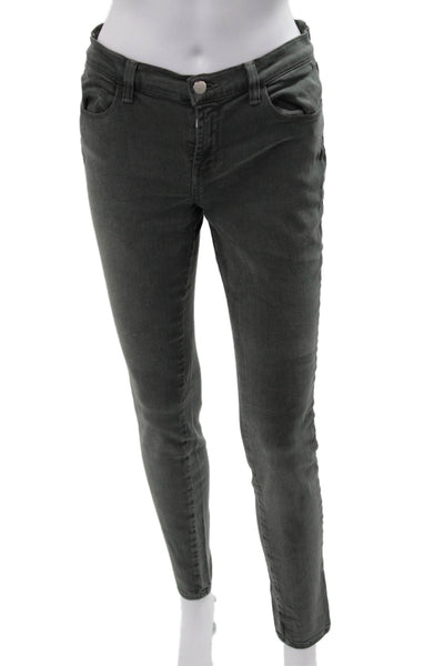 J Brand Womens Ankle Skinny Jeans Dark Gray Button Fly Size 29