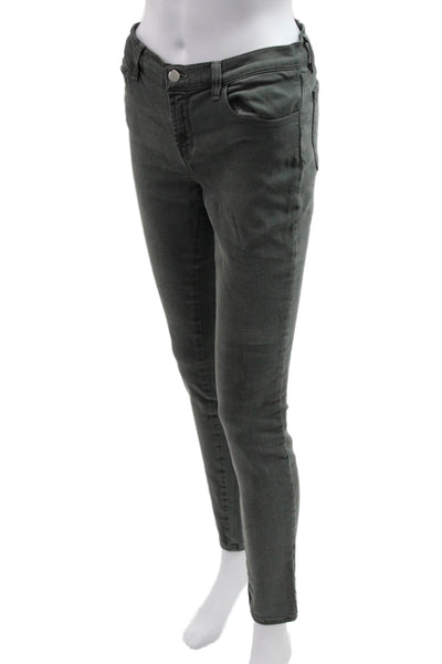 J Brand Womens Ankle Skinny Jeans Dark Gray Button Fly Size 29