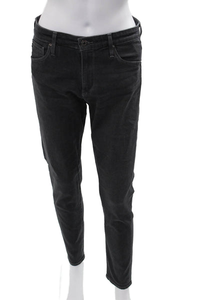 AG Women Skinny Tapered Jeans Dark Gray Mid Rise Size 28