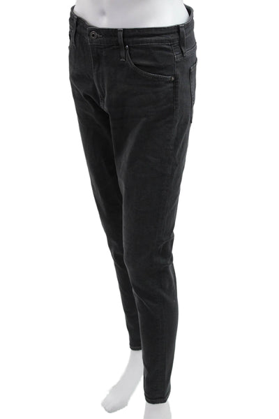AG Women Skinny Tapered Jeans Dark Gray Mid Rise Size 28