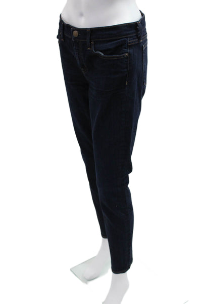 J Crew Womens Skinny Ankle Mid-Rise Dark Blue Jeans 28 Inseam Size 29