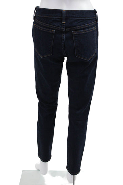 J Crew Womens Skinny Ankle Mid-Rise Dark Blue Jeans 28 Inseam Size 29