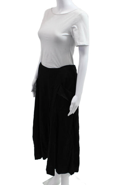 Maeve Anthropologie Women Black A-Line Peasant Midi Skirt Polyester Size 8
