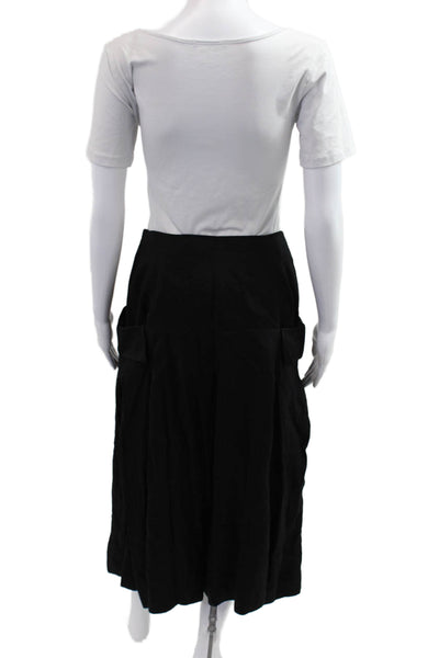 Maeve Anthropologie Women Black A-Line Peasant Midi Skirt Polyester Size 8