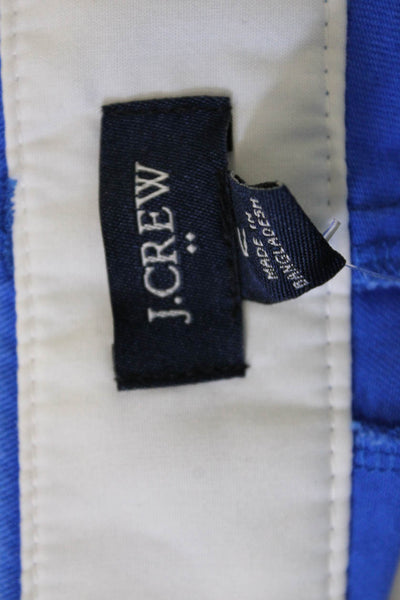 J Crew Womens Chino Shorts Blue 100% Cotton Button Size 2