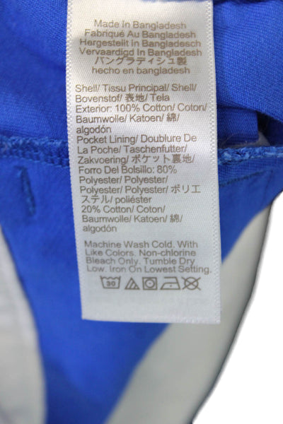 J Crew Womens Chino Shorts Blue 100% Cotton Button Size 2