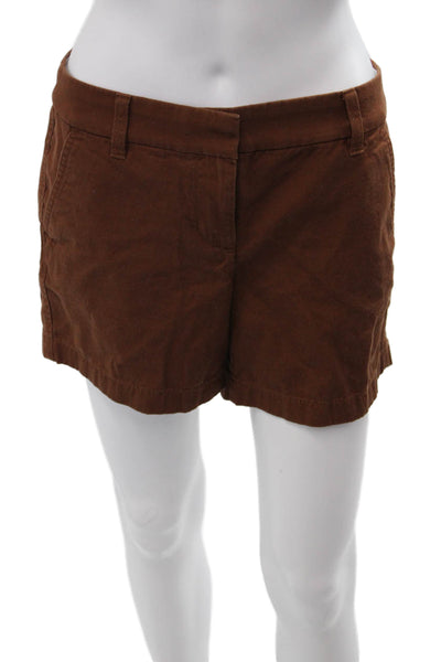 J Crew Womens Chino Shorts Brown Cotton Solid Size 2