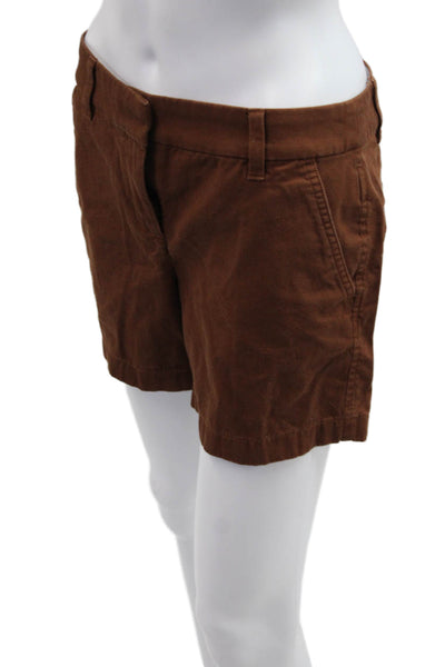 J Crew Womens Chino Shorts Brown Cotton Solid Size 2