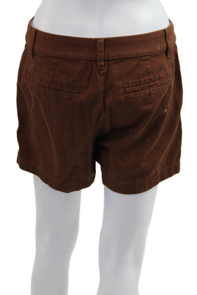 J Crew Womens Chino Shorts Brown Cotton Solid Size 2