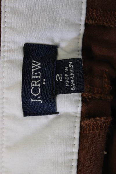 J Crew Womens Chino Shorts Brown Cotton Solid Size 2