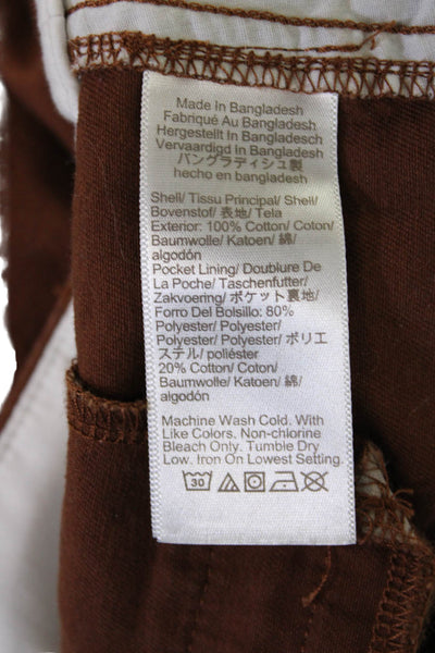 J Crew Womens Chino Shorts Brown Cotton Solid Size 2