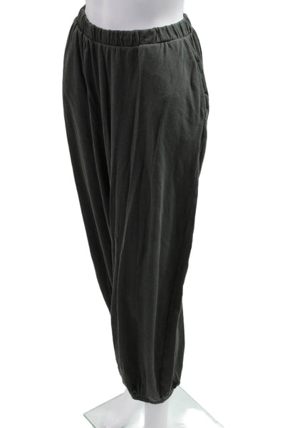 Zara Womens Jogger Pants Dark Gray Cotton Army Size S