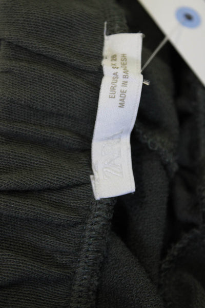 Zara Womens Jogger Pants Dark Gray Cotton Army Size S