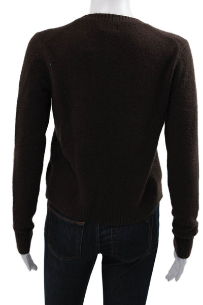 J Crew Unisex Cardigan Brown Crew Neck Button Merino Blend Size XS